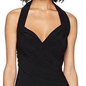 Norma Kamali Women's Halter Sweetheart Side Drape Gown